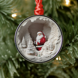 Santa Wonderland Ornament Aus Metall