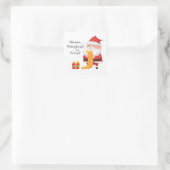 Santa Wonders Naughty oder Nice? Quadratischer Aufkleber (Tasche)