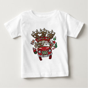 Santa Woody und sein Weihnachtsmann-Cartoon Baby T-shirt
