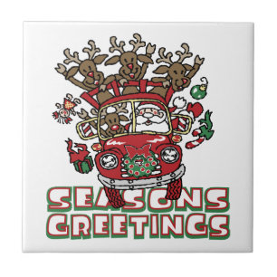 Santa Woody und sein Weihnachtsmann-Cartoon Fliese