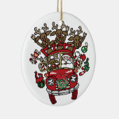 Santa Woody und sein Weihnachtsmann-Cartoon Keramik Ornament (Rechts)