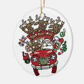 Santa Woody und sein Weihnachtsmann-Cartoon Keramik Ornament (Links)