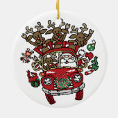 Santa Woody und sein Weihnachtsmann-Cartoon Keramik Ornament (Hinten)