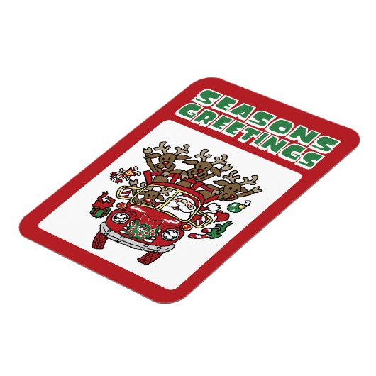 Santa Woody und sein Weihnachtsmann-Cartoon Magnet (Linke Seite)