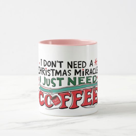 Santa Works One Day  Tasse (Zentrum)