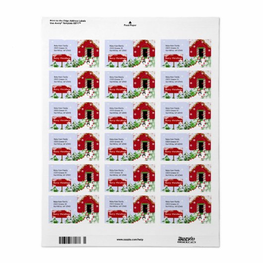 Santa-Workshop Adressaufkleber (Vorne)