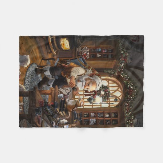 Santa-Workshop Fleecedecke (Vorderseite (Horizontal))