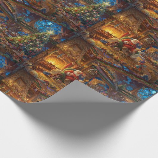 Santa-Workshop Geschenkpapier (Ecke)