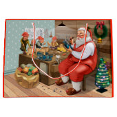 Santa-Workshop Große Geschenktüte (Vorderseite)