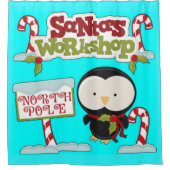 Santa Workshop Pinguin Duschvorhang (Vorderseite)