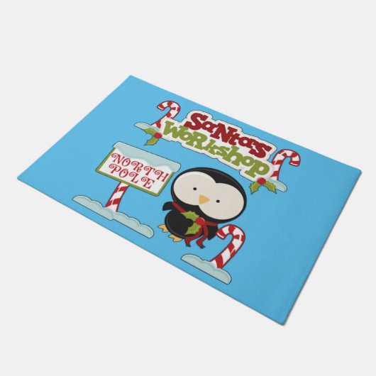 Santa Workshop Pinguin Fußmatte (Schrägansicht)