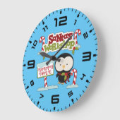 Santa Workshop Pinguin Große Wanduhr (Winkel)