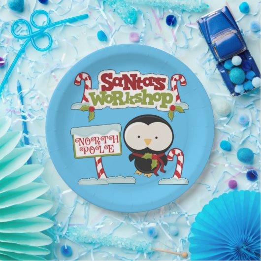 Santa Workshop Pinguin Pappteller (Party)