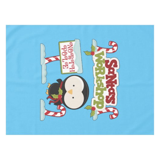 Santa Workshop Pinguin Tischdecke (Vorderseite (Horizontal))