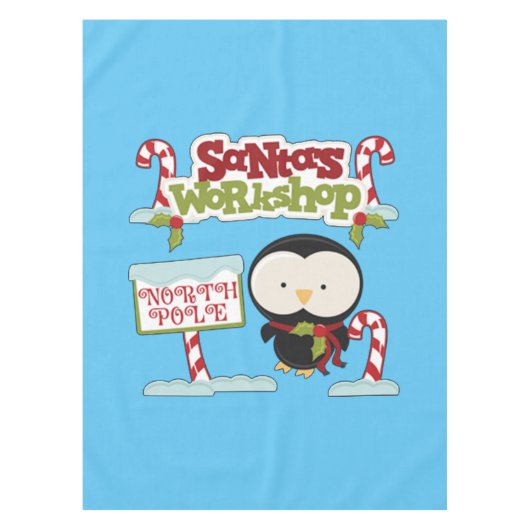Santa Workshop Pinguin Tischdecke (Vorderseite)