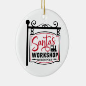 Santa-Workshop-Zeichen Keramik Ornament (Rechts)