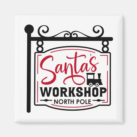 Santa-Workshop-Zeichen Magnet (Vorne)