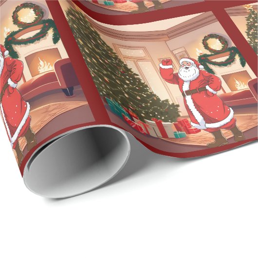 Santa Wrapping Paper Geschenkpapier (Rolleneckpunkt)