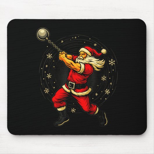 Santa Wrecking Ball Christmas Gym Fitness Humor  Mousepad (Vorne)