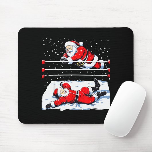 Santa Wrestling Lover Wrestler Christmas Xmas Paja Mousepad (Mit Mouse)