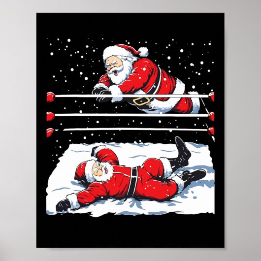 Santa Wrestling Lover Wrestler Weihnachten Weihnac Poster (Vorne)