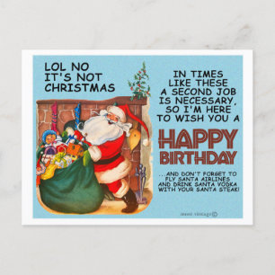 SANTA WÜNSCHT IHNEN EINEN GLÜCKLICHEN GEBURTSTAG! POSTKARTE