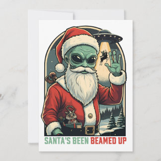 Santa wurde hochgebeamt feiertagskarte