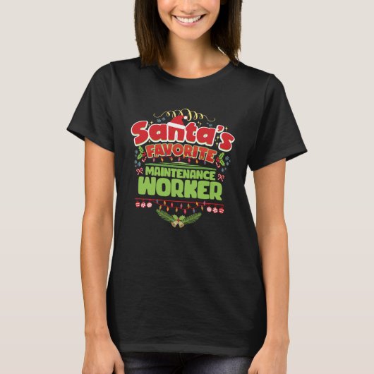 Santa Xmas Christmas For Maintenance worker T-Shirt (Vorderseite)
