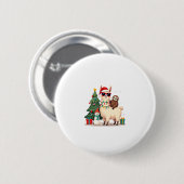 Santa Xmas Funny Llama Sloth Christmas (2) Button (Vorne & Hinten)