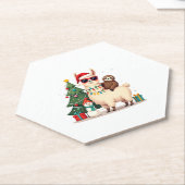 Santa Xmas Funny Llama Sloth Christmas (2) Untersetzer (angewinkelt)