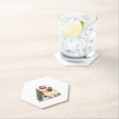 Santa Xmas Funny Llama Sloth Christmas (2) Untersetzer (Vor Ort)