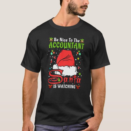 Santa Xmas Pajamas sind nett zum Buchhalter Chris T-Shirt (Vorderseite)