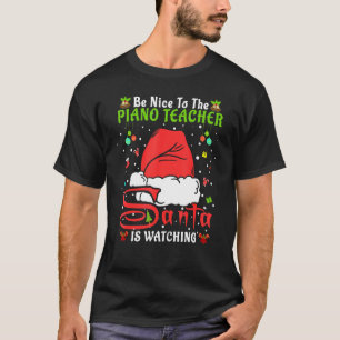 Santa Xmas Pajamas sind schön zum Klavierlehrer Ch T-Shirt