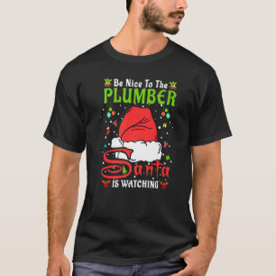 Santa Xmas Pajamas sind schön zum Klempner Christm T-Shirt