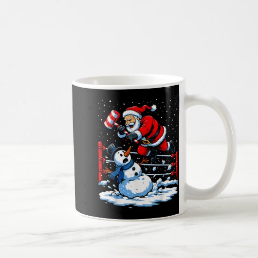 Santa Xmas Snow Lights Wrestling Funny Wrestling C Kaffeetasse (Rechts)