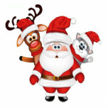 Santa y amigos freistehende fotoskulptur<br><div class="desc">Foto Escultura con motivos navideños</div>