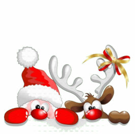 Santa y su reno freistehende fotoskulptur 