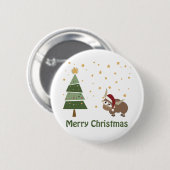 Santa Yak Weihnachtslandschaft Button (Vorne & Hinten)