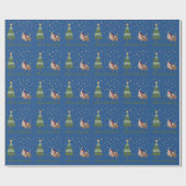 Santa Yak Weihnachtslandschaft Geschenkpapier (Flach)