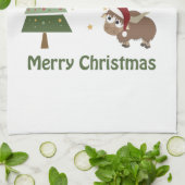 Santa Yak Weihnachtslandschaft Handtuch (Gefaltet)