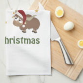 Santa Yak Weihnachtslandschaft Handtuch (Viertel Falte)