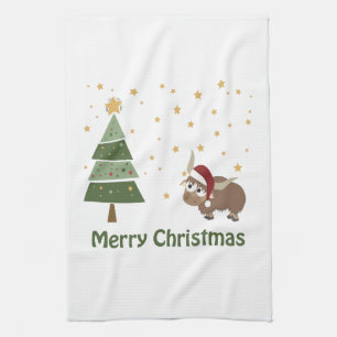 Santa Yak Weihnachtslandschaft Handtuch