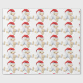 Santa Yeti Matte Wrapping Paper, 30" x 6' Geschenkpapier (Flach)