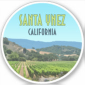 Santa Ynez California Weingarten Vintag Aufkleber (Vorderseite)