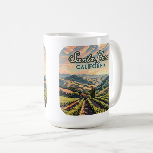 Santa Ynez Rodelbahn mit Aussicht Weinroute Mendri Kaffeetasse (VorderseiteRechts)