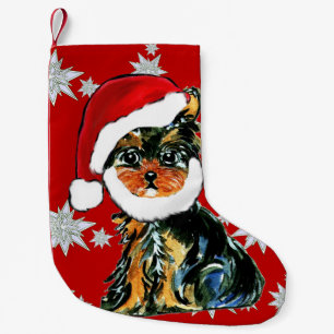 SANTA YORKIE POO KLEINER WEIHNACHTSSTRUMPF