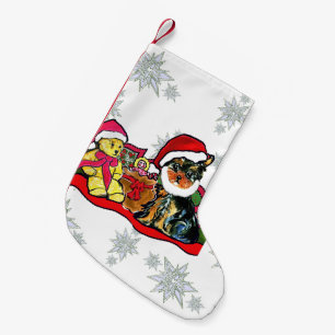 SANTA YORKIE POO KLEINER WEIHNACHTSSTRUMPF