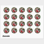 Santa Yorkie Round Sticker (Blatt)