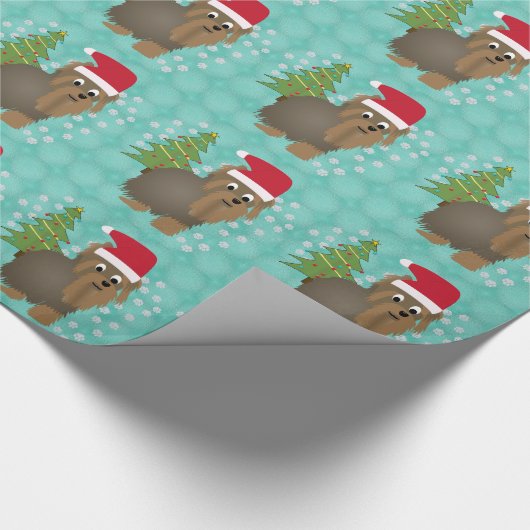 Santa Yorky Geschenkpapier (Ecke)