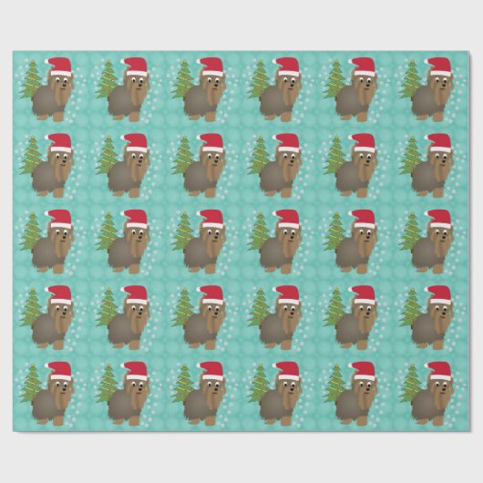 Santa Yorky Geschenkpapier (Flach)